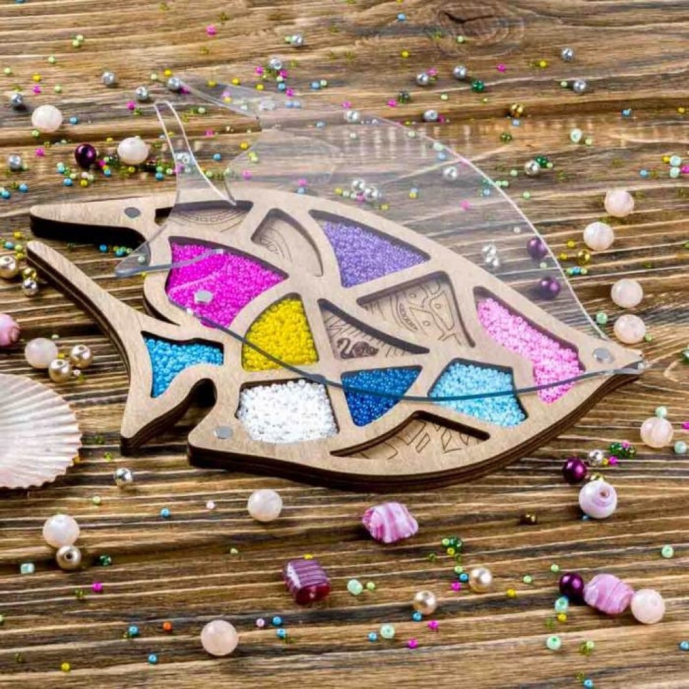 Plywood Bead Organizer Multiple cells Needlework storage organizer