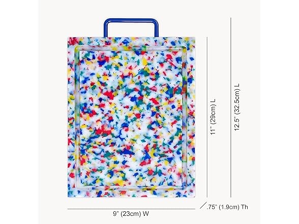 Confetti Recycled Plastic Cutting Board 11”X9” (work surface)