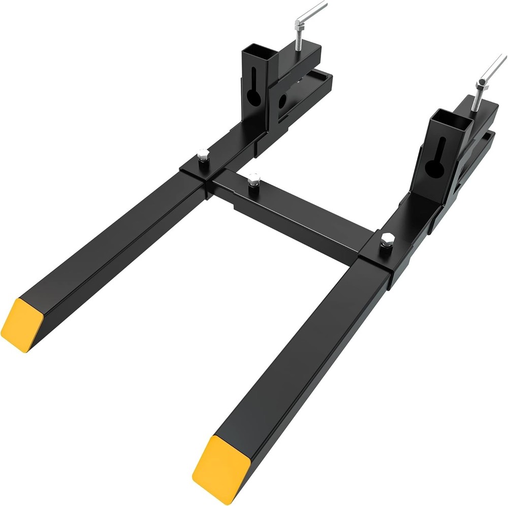 Clamp On Tractor Forks with Stabilizer Bar 43"