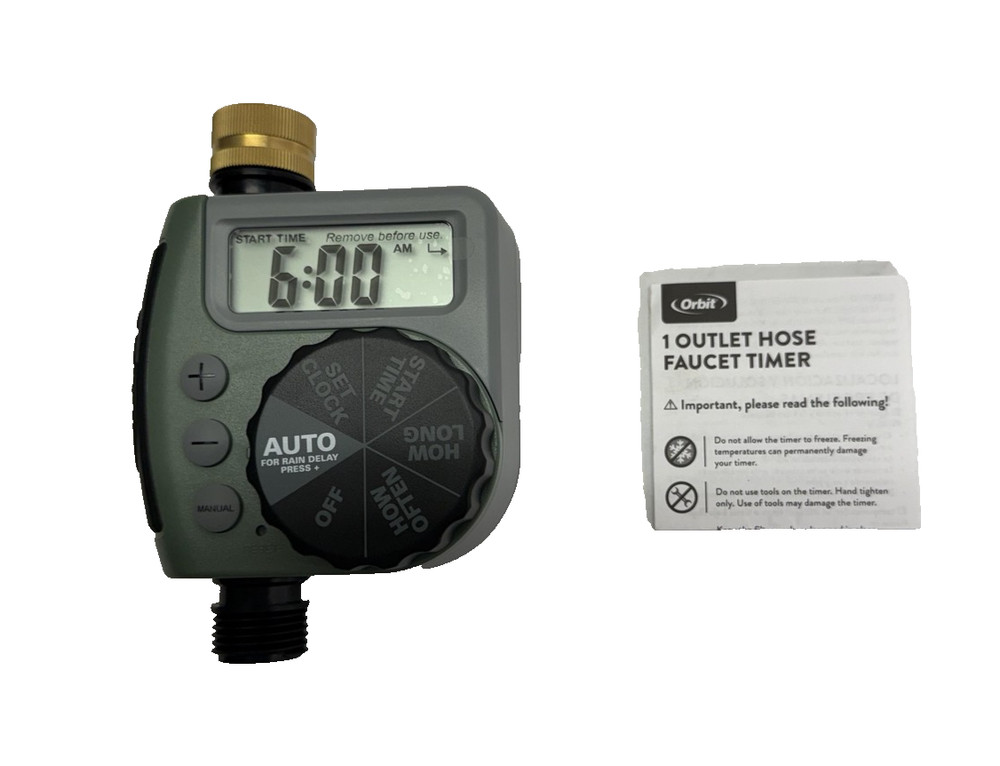 Orbit 1 Outlet Hose Faucet Timer Digital Programmable Watering Automatic Control
