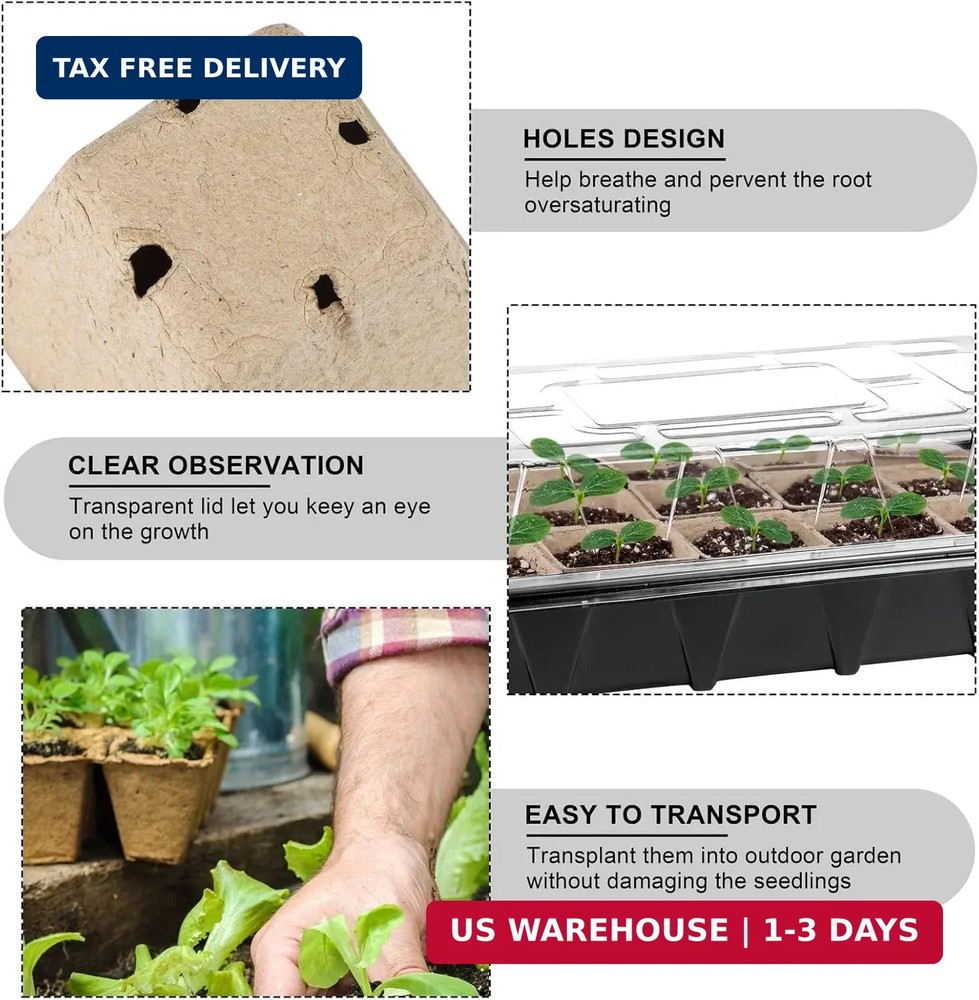 Aodaer 247 Pack Seed Starter Kit Including Peat Pots for Seedlings Seed Starter