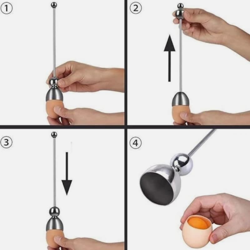 Egg Cracker Tool, Stainless Steel for Hard Boiled Eggs