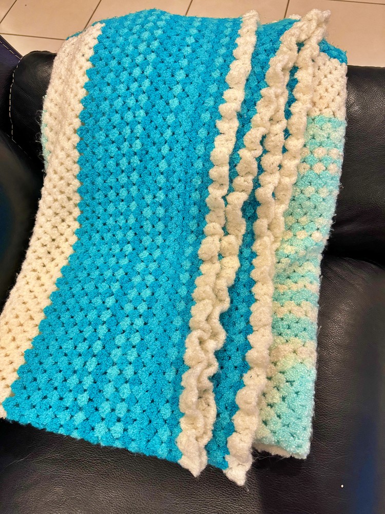 Handmade Crocheted Afghan Blanket Throw ultra soft