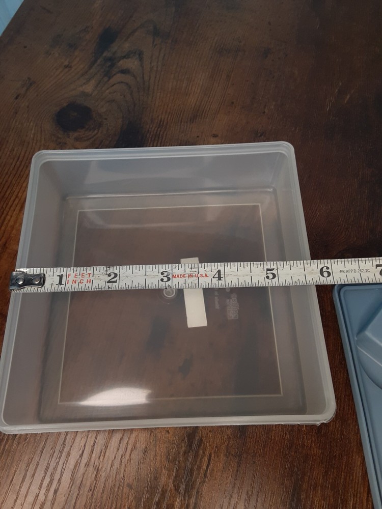 Plastic square container with Compartment in lid with Fork & Spoon