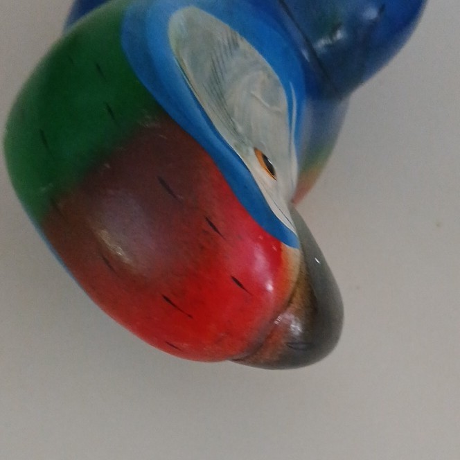 Hand-Painted Ceramic Parrot Figurine, Multicolor, Approx. 14 Inches
