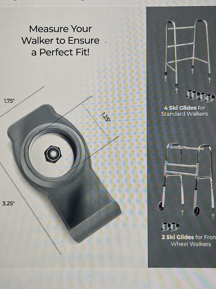 Walker Skis Glides for Folding Walkers 4 Pack Walker Boot End Caps