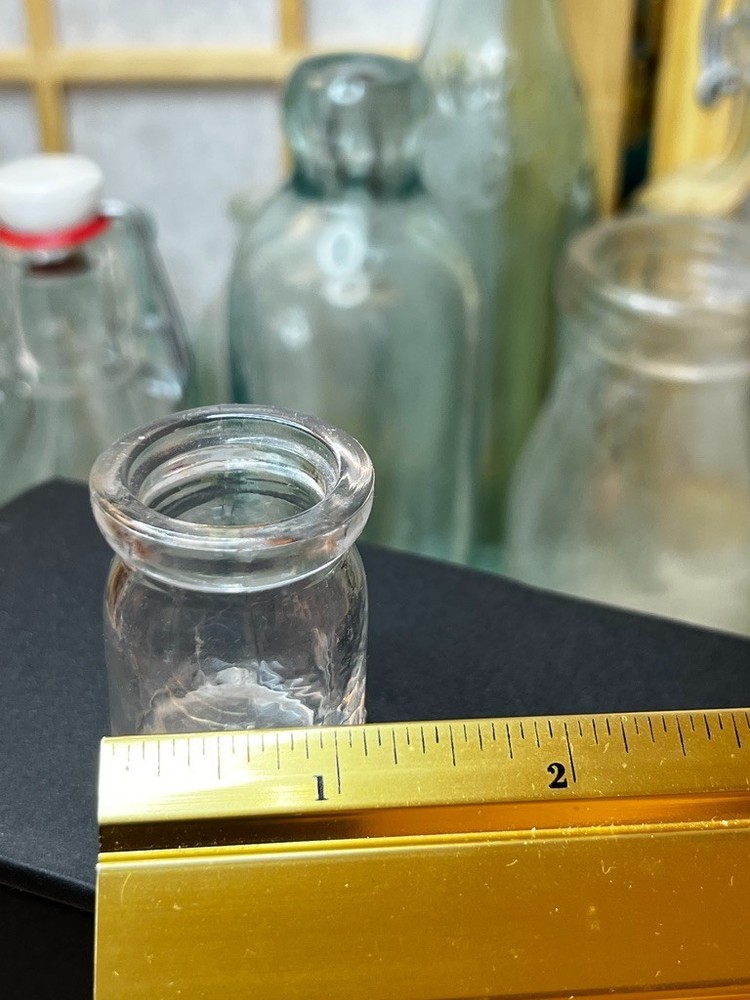 Vintage Small Clear Glass Bottle 2"H