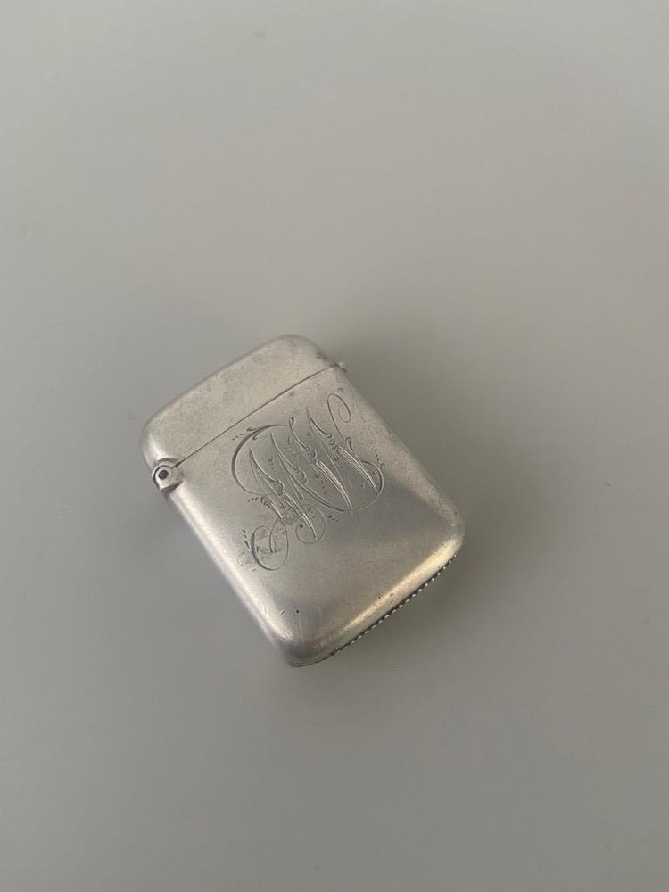 HALLMARKED SILVER VESTA CASE Birmingham 1896