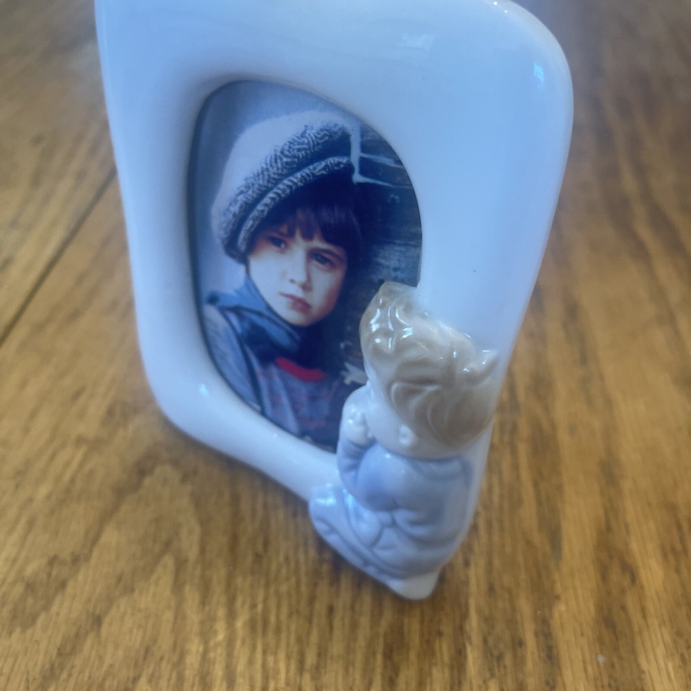 Small 5x4” Ceramic Frame With Small Boy Wearing Blue Shiah Yih