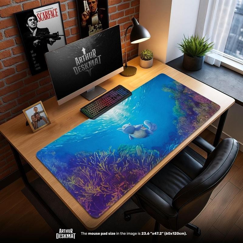 Blastoise Ocean Water Pokémon Gaming Desk Mat Mouse Pad
