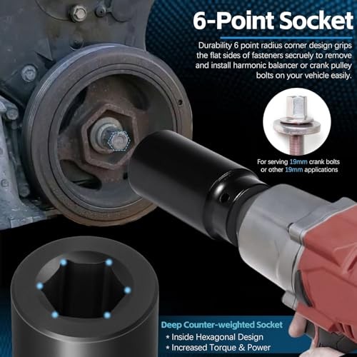 Honda Crank Pulley Tool 19mm Harmonic Balancer Socket & 50mm Crankshaft