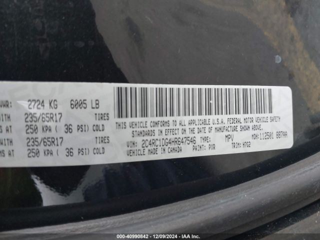 LEFT BLK ROCKER PANEL MOULDING OEM 2017 CHRYSLER PACIFICA