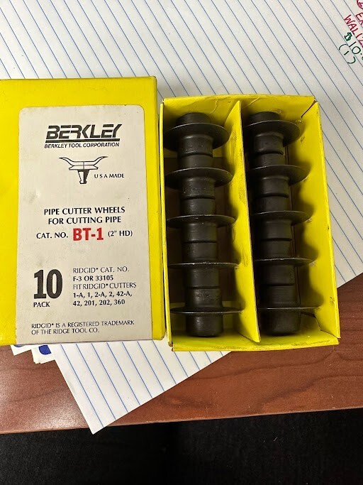 BERKLEY BT-1  2" HD PIPE CUTTER WHEELS 10 PK