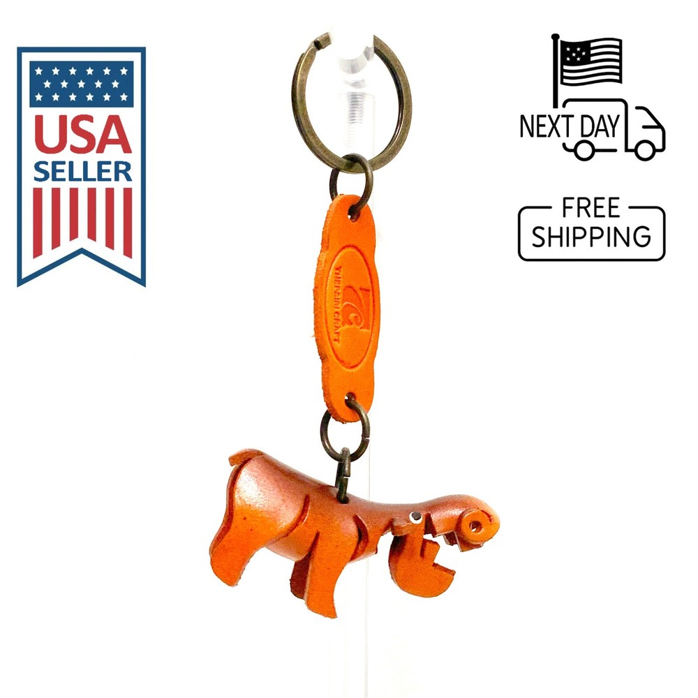 Hippo Handmade Leather Keyring