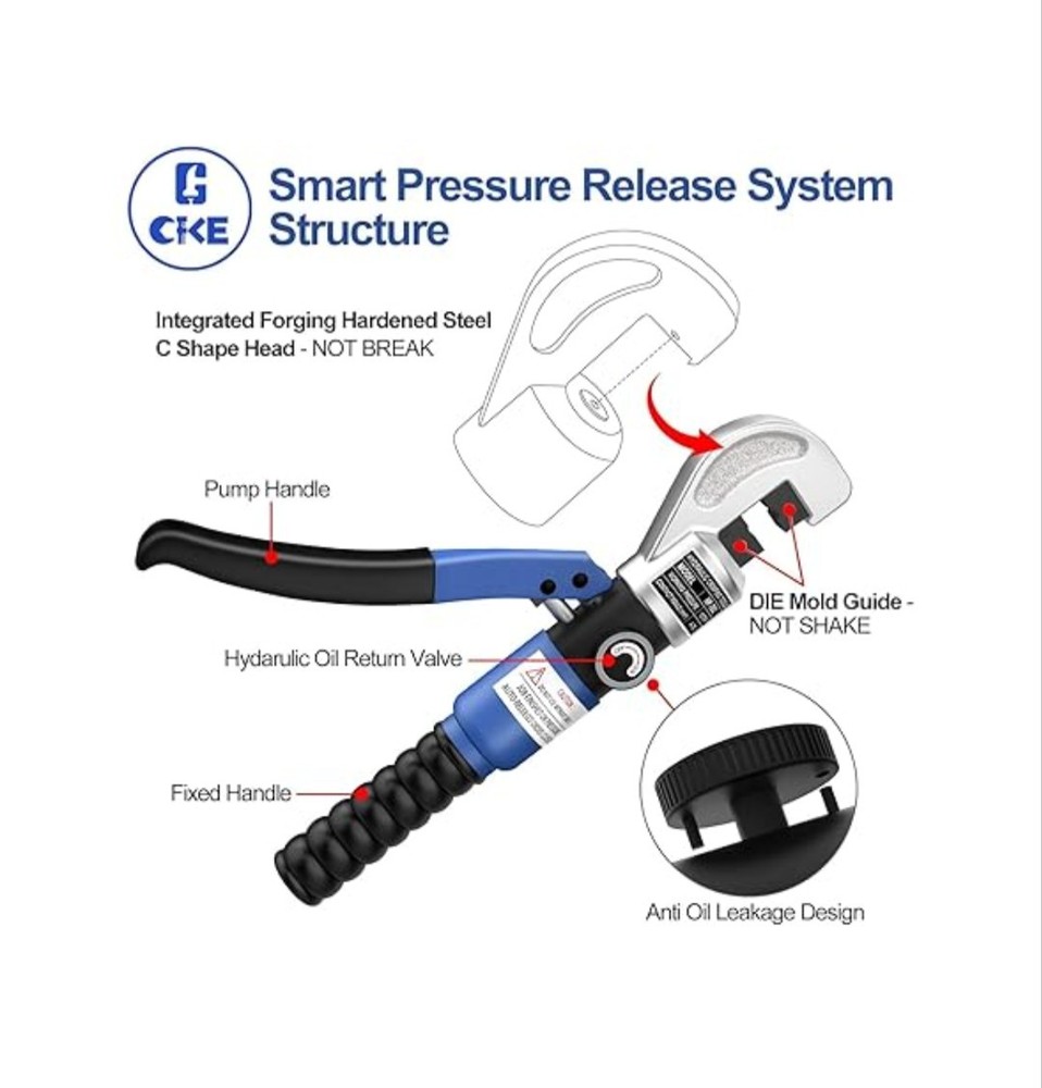 CKE CKE 10 Ton Hydraulic Crimping Tool, Hyd