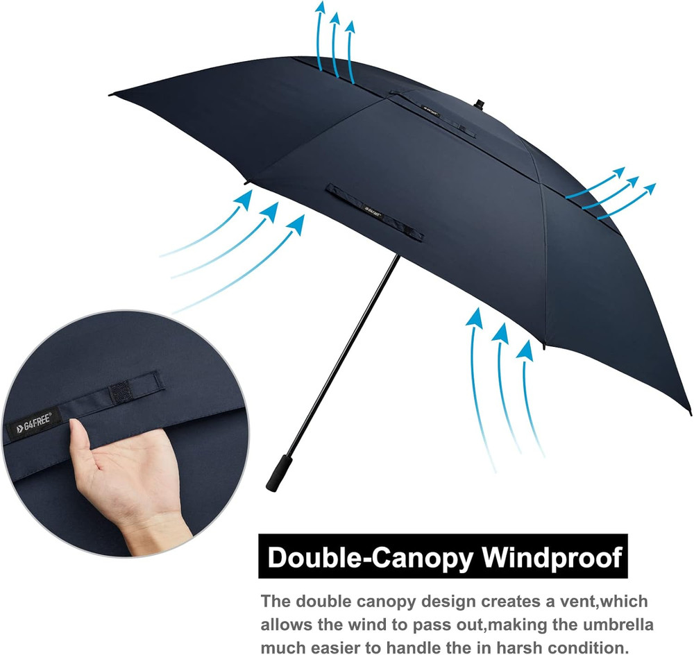 80" Oversized Golf Umbrella - Windproof Double Canopy Design