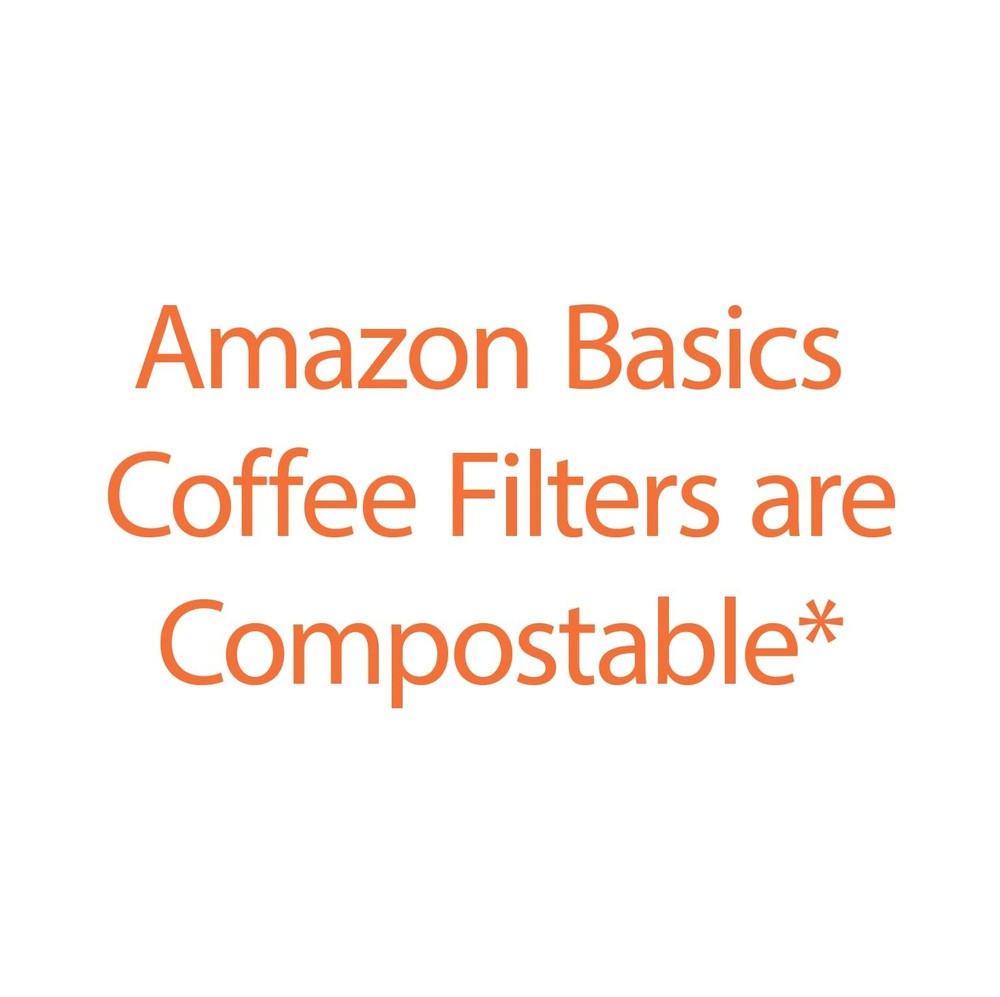 Amazon Basics #4 Cone Coffee Filters, 8-12 Cup Coffee Makers, White, 100 Count
