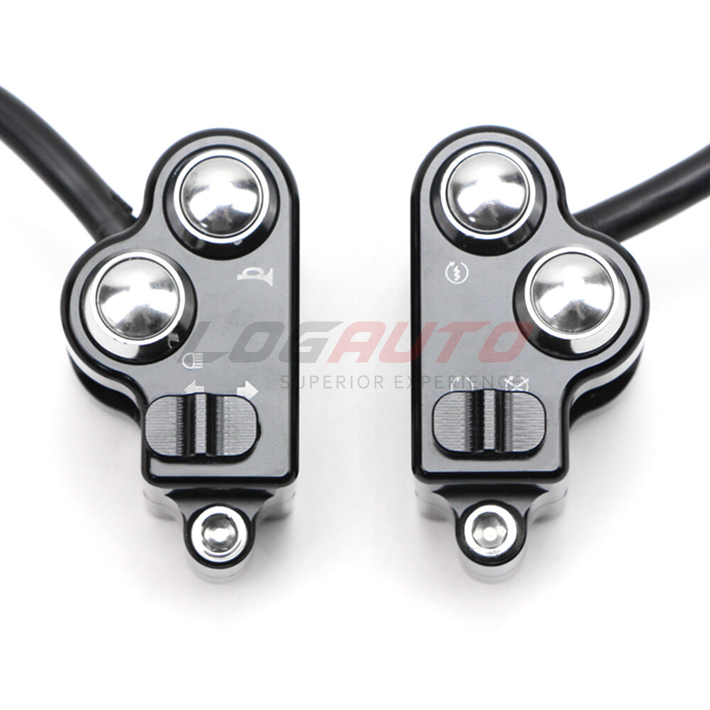 For Harley Universal 1'' Handlebar Control Switch Motorcycle Start Button Black