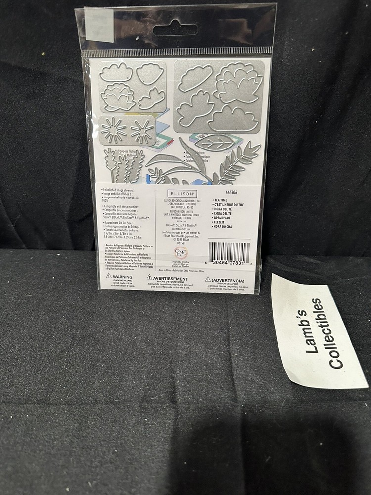 Sizzix Thinlits Tea Time 10 dies Ellison Educational Equip Scrapbooking 665806