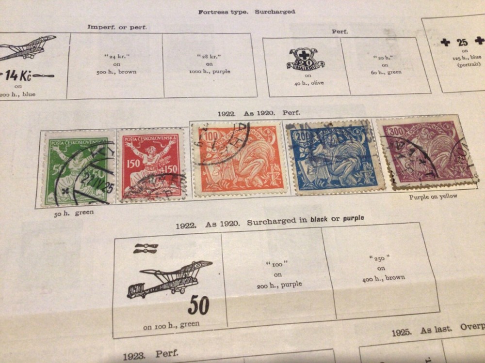 Czechoslovakia stamps on folded page A11794