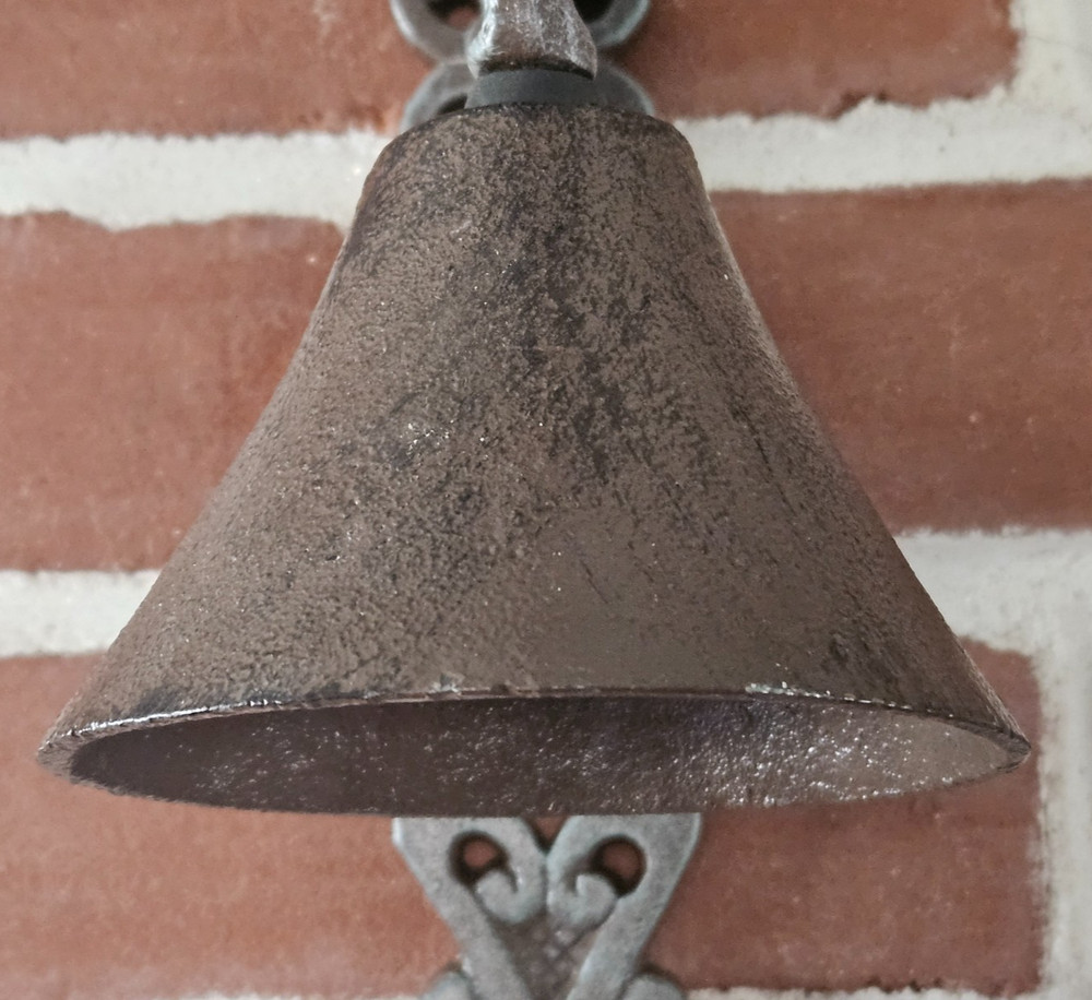 Horse Cast Iron Dinner Bell Wall Mounted Rustic Scroll Farm