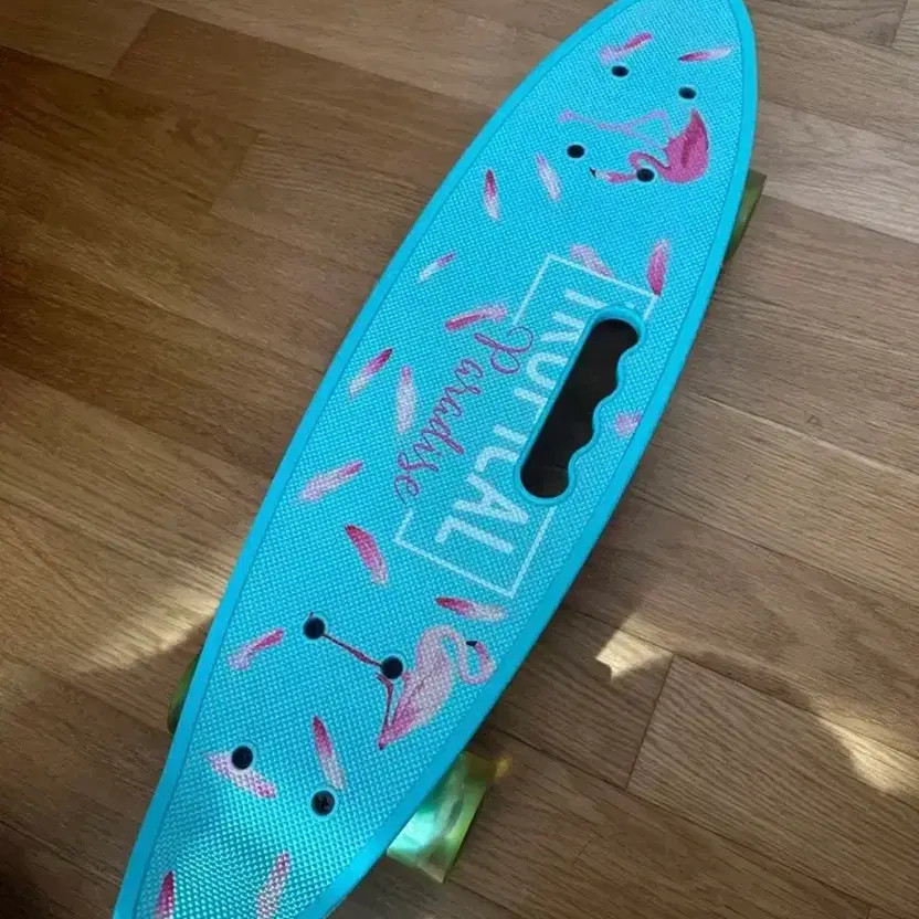 Sky Blue Flamingo Pattern Mini Skateboard Official