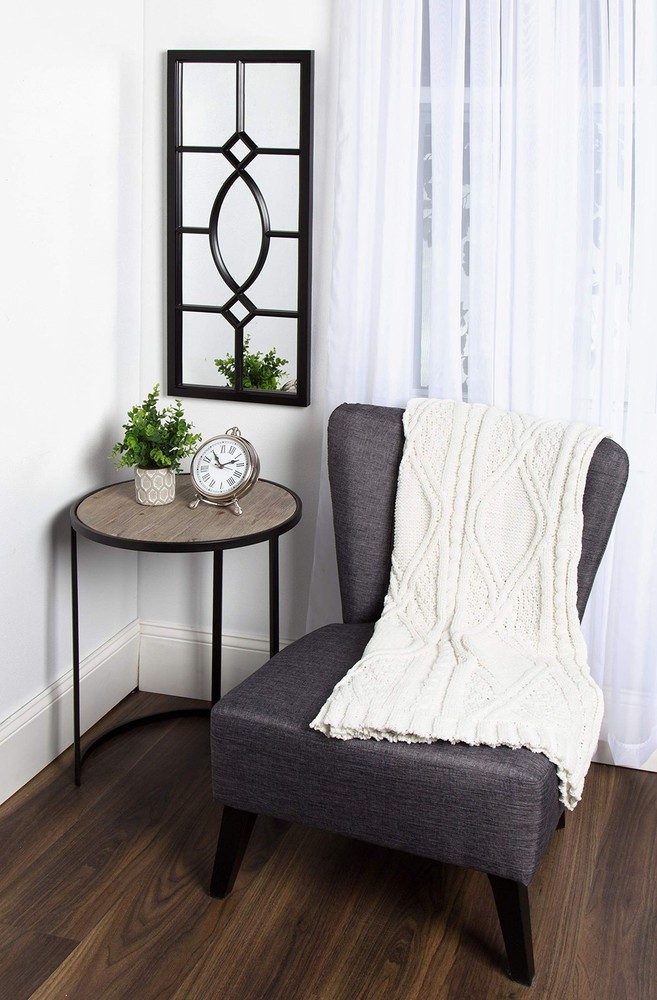 Kate & Laurel Cassat Black Modern Window Mirror for Wall Decor Accent