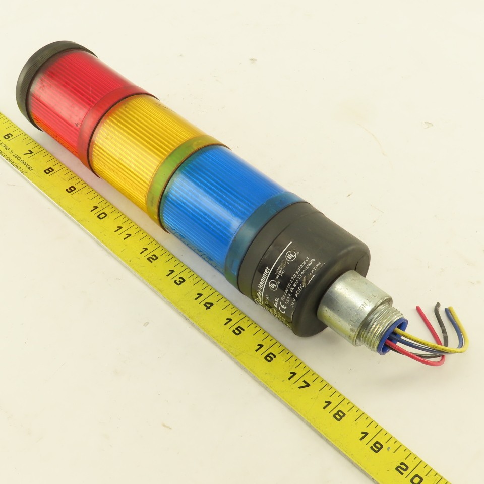 Cutler Hammer E26BFV2 Red Amber Blue Flashing Stack Light Tower 24VDC