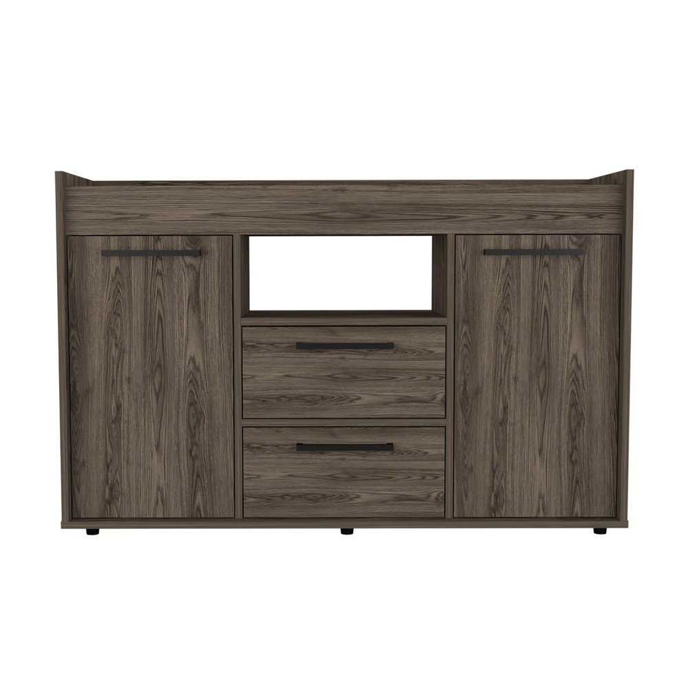 Dark Walnut Sideboard, Buffet Cabinet with Drawers for Dining Room