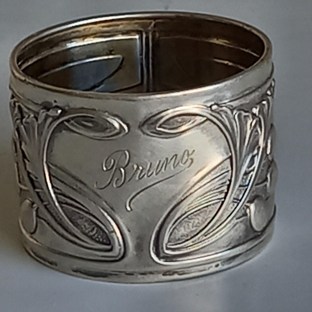 Antique Secessionist German Solid Silver Napkin Ring