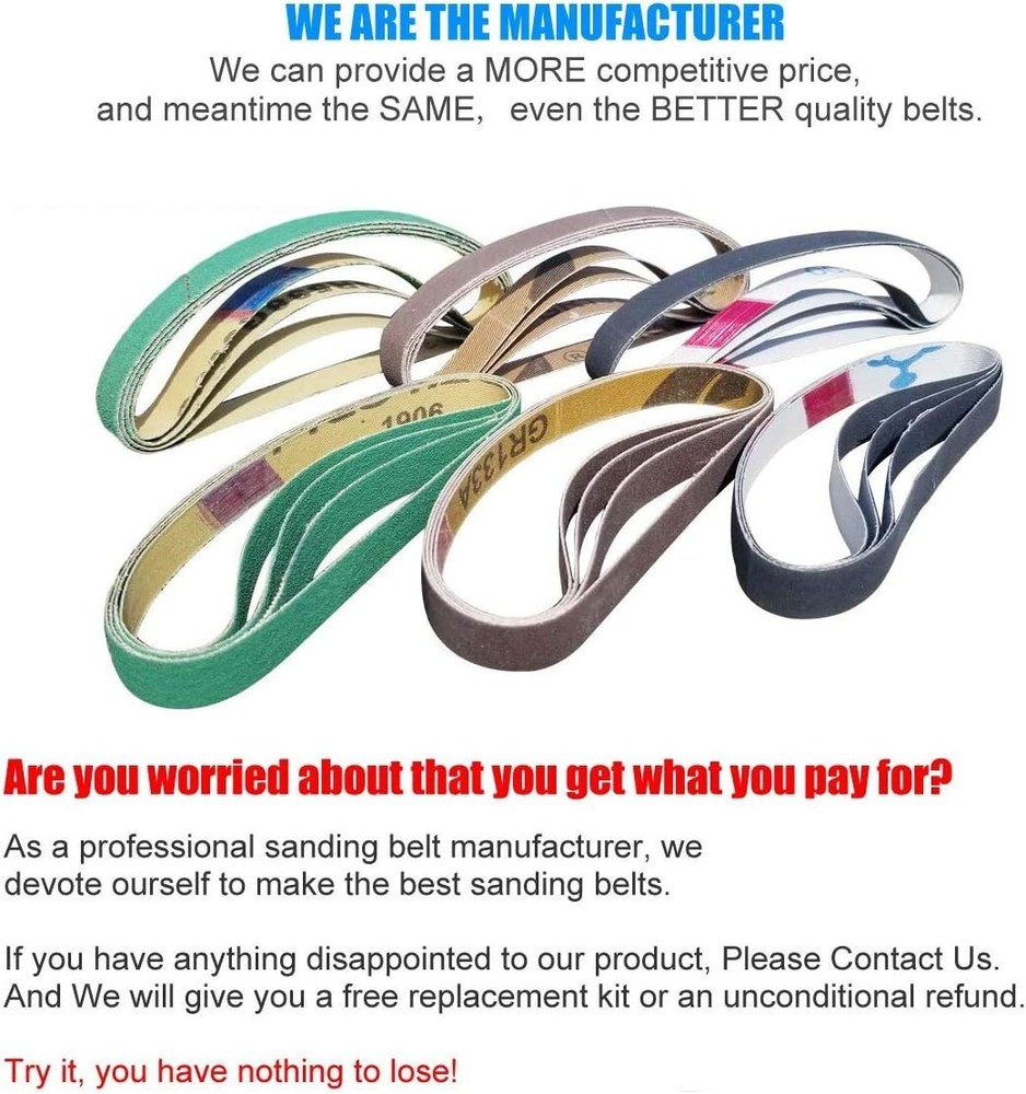 24 Pcs 1/2" x 12" Belt Kit for Work Sharp Original Knife & Tool Sharpener and...