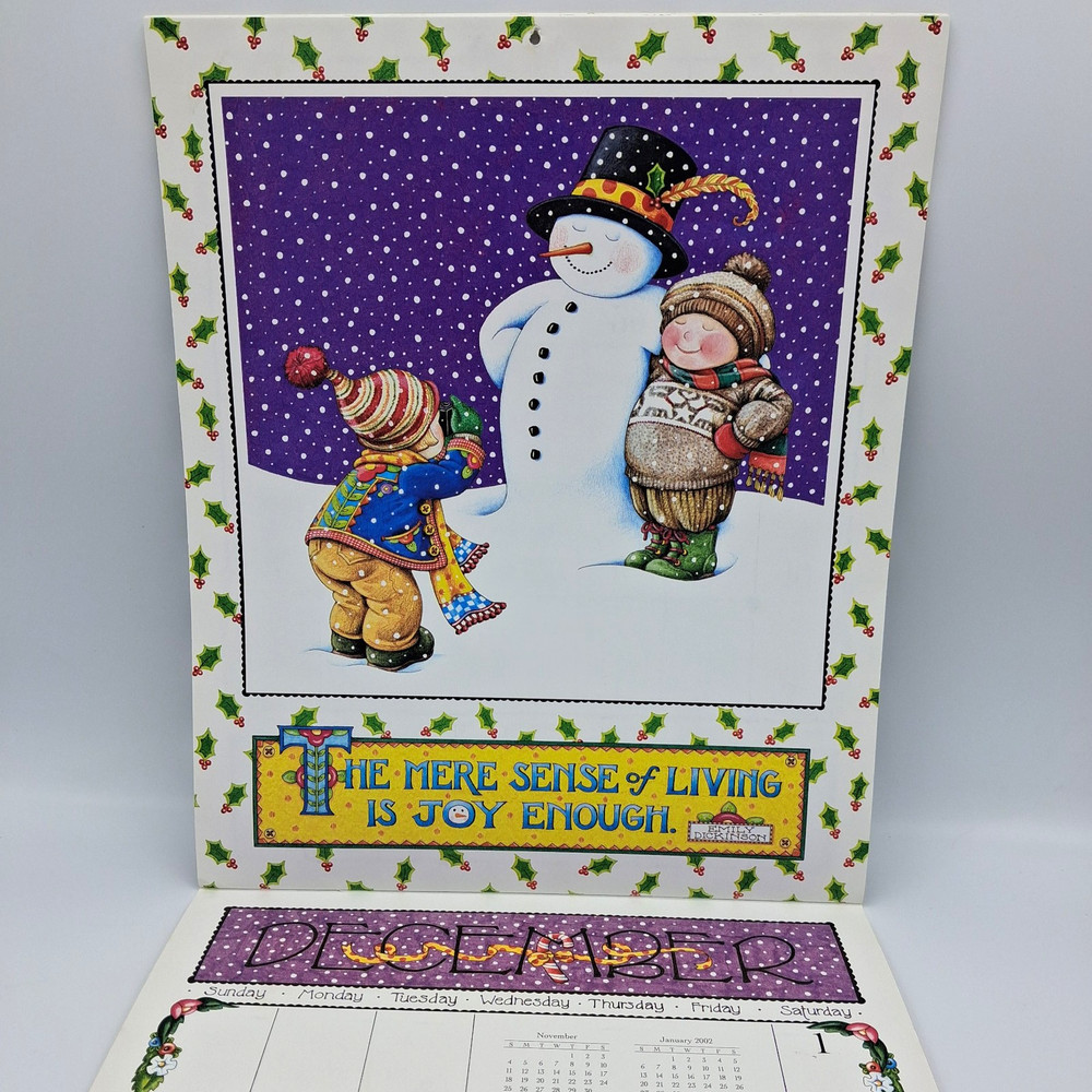 Mary Engelbreit Wall Calendar 2001 Complete Unmarked -Frame Pics, Use for Crafts