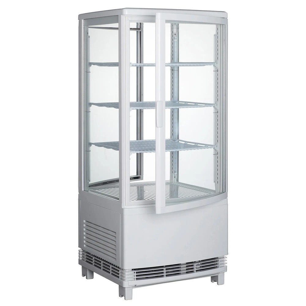 Winco CRD-1 17" Countertop White Refrigerated 4-Tier Display Case