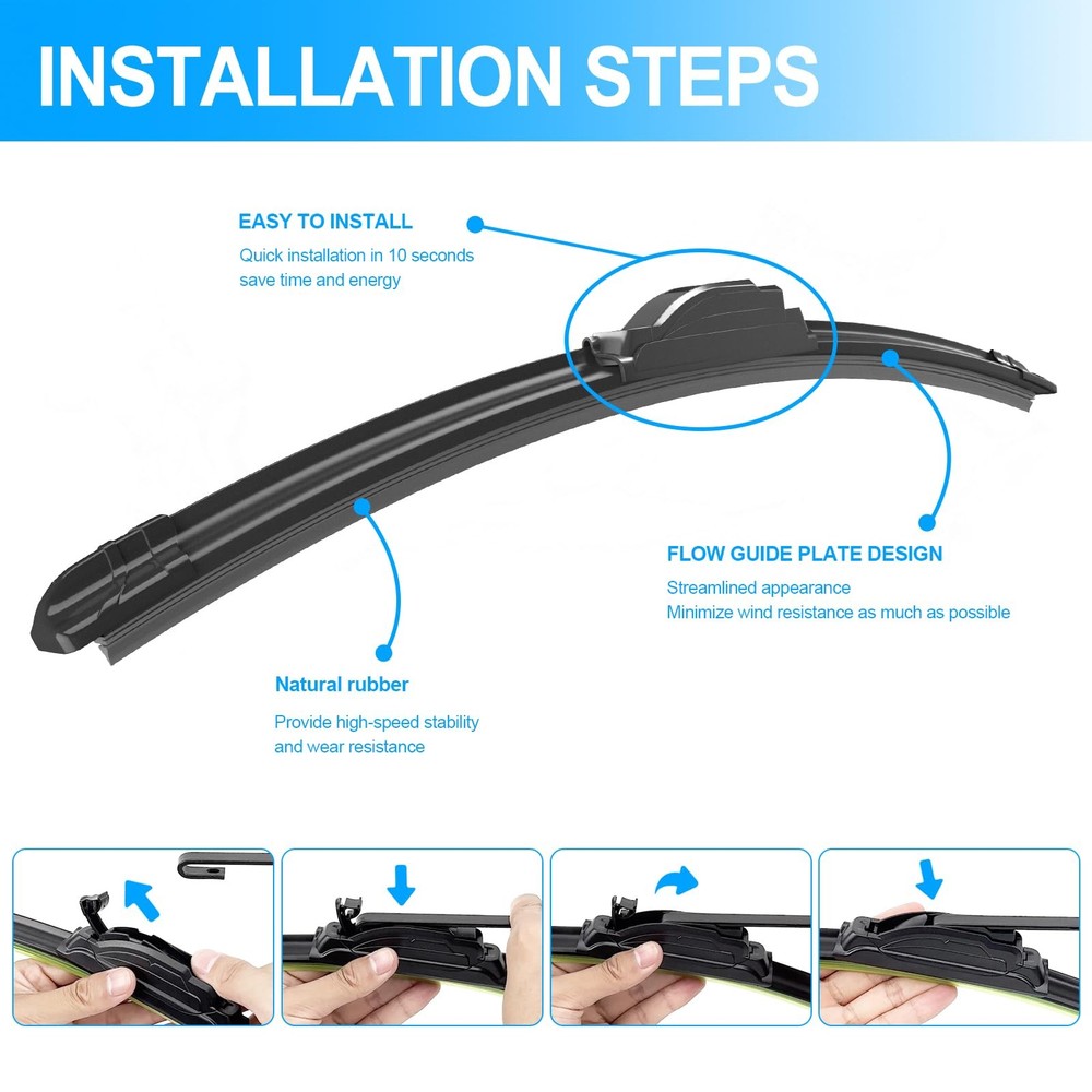 Premium Windshield Wipers Set for 20092019 Corolla & 20132025 RAV4""