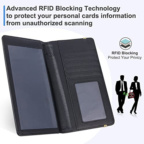 Checkbook Covers for Personal Checkbook, RFID Blocking Checkbook Black S