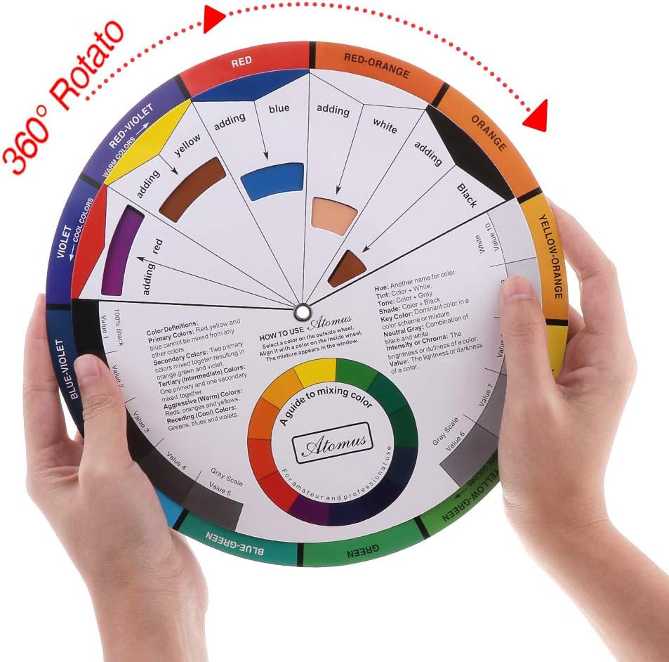 Jimking Creative Color Wheel, Paint Mixing Learning Guide, Art Class Teaching To