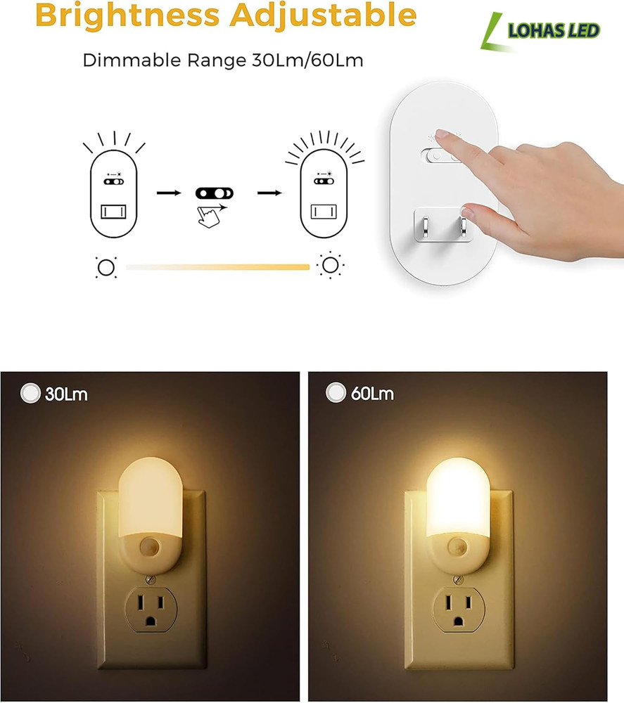 Motion Sensor Night Light, 2Pack, Motion Activated Night Light, Night Lights Plu