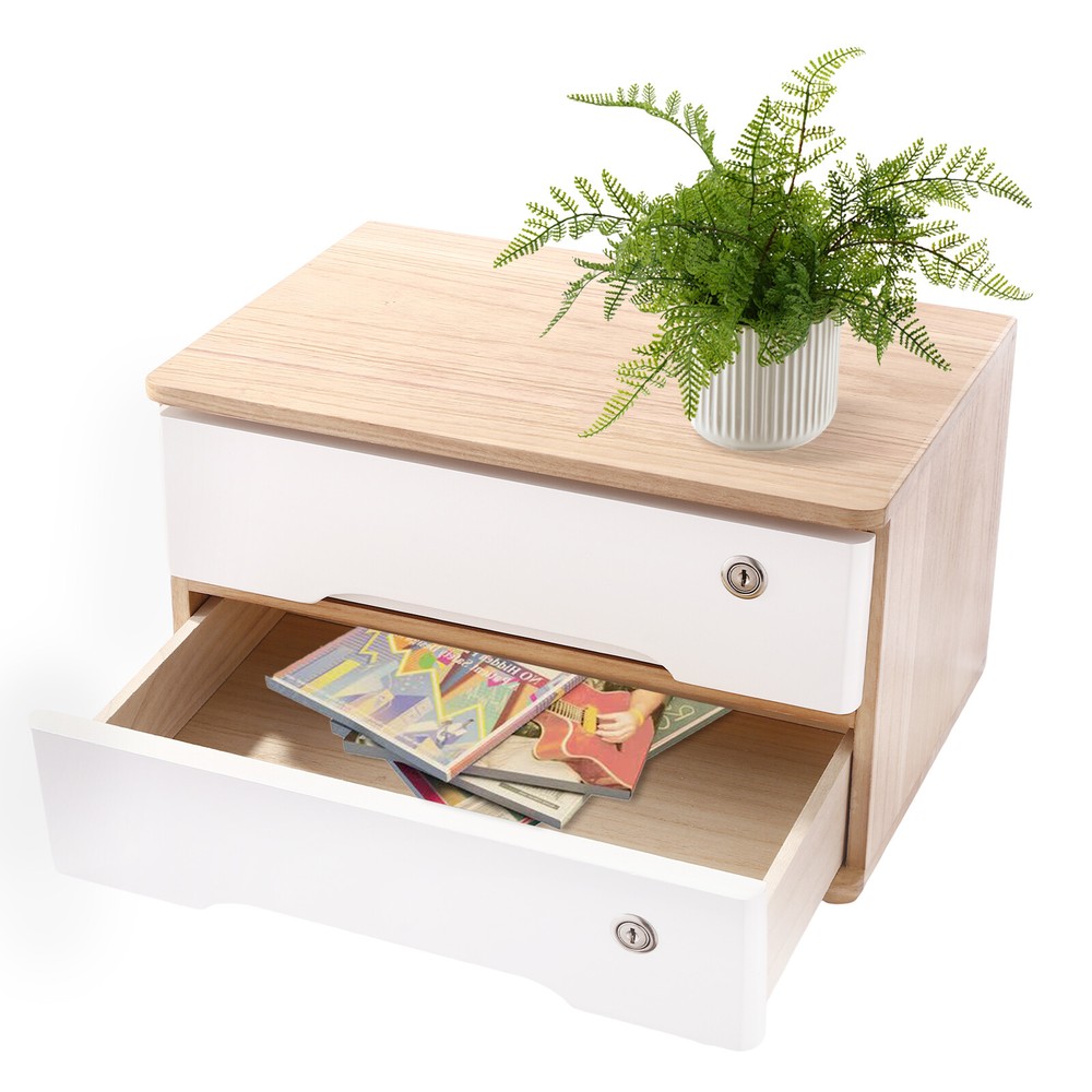 Desktop Storage Box, Desk Organizer, Desktop Storage Box with Lockable Drawers