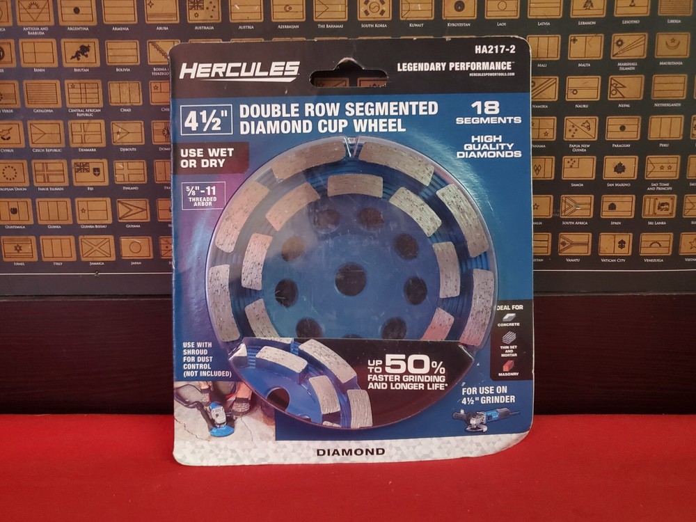 Hercules (HA217-2) 4½" Double Row Segmented Cup Wheel 18 Segments Wet/Dry