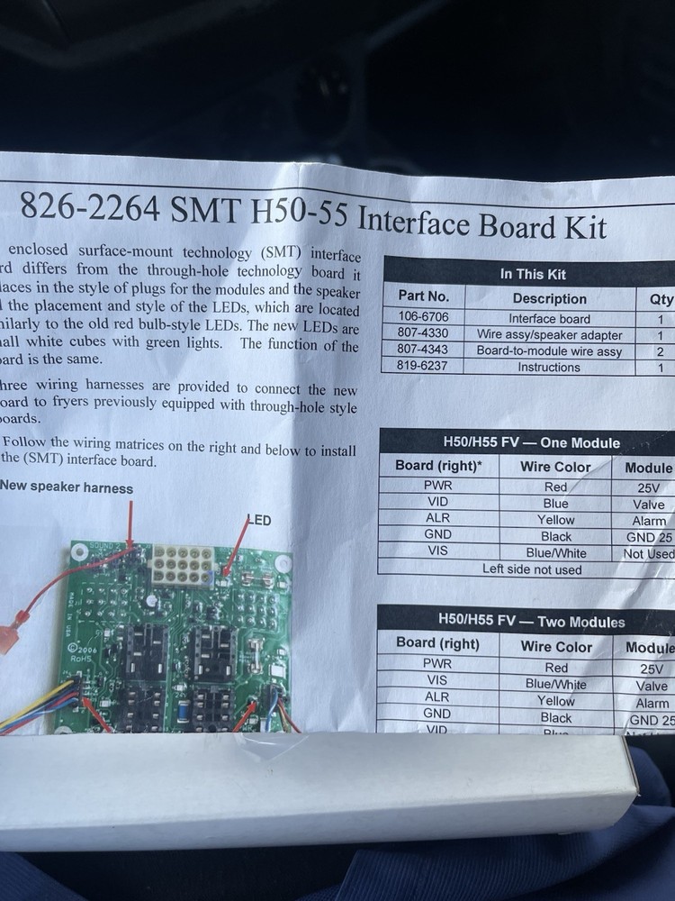 Frymaster 8262264 Interface Board Kit Control Component for Deep Fryer