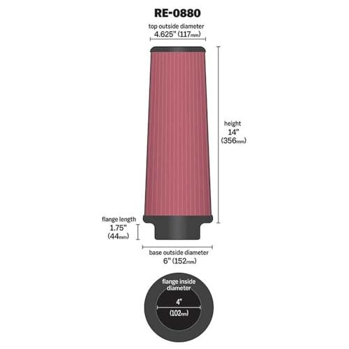 High-Flow Original Lifetime Universal Clamp-On Air Filter: High Performance,