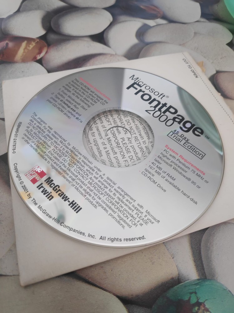 Microsoft front page 2000 45-day trial edition original CD