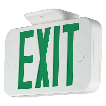 Compass Ceg Exit Sign, White, 1 Or 2 Face(S), Led, Universal Mount, Nickel