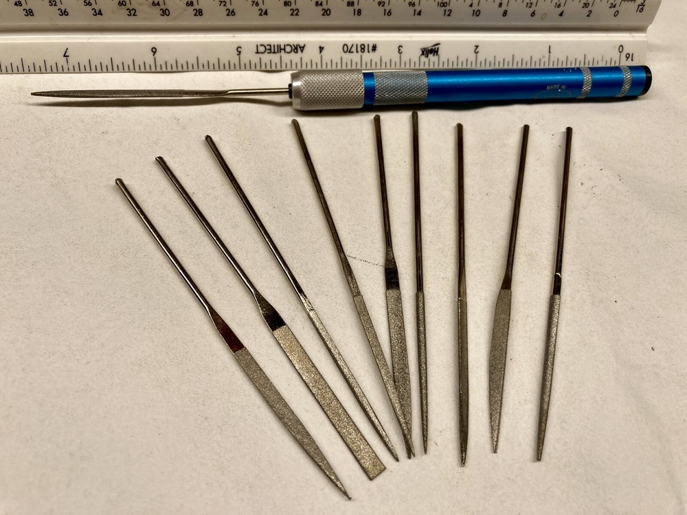 Mini 4” Diamond File Set 10 piece with Handle