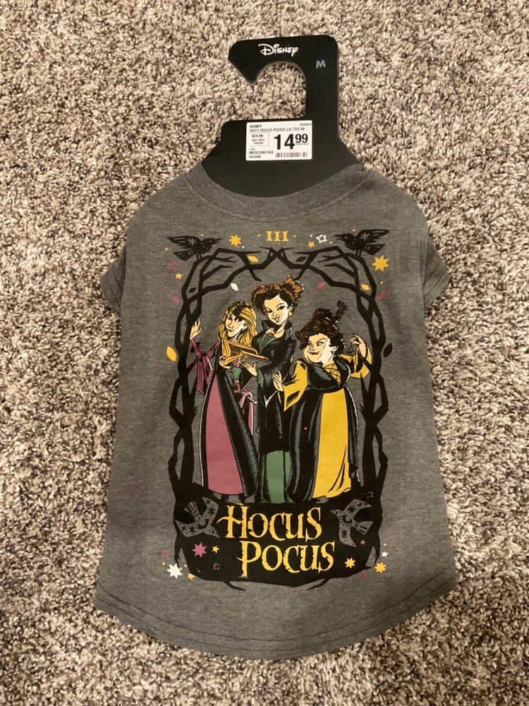 Disney Hocus Pocus Grey Dog Shirt medium NWT