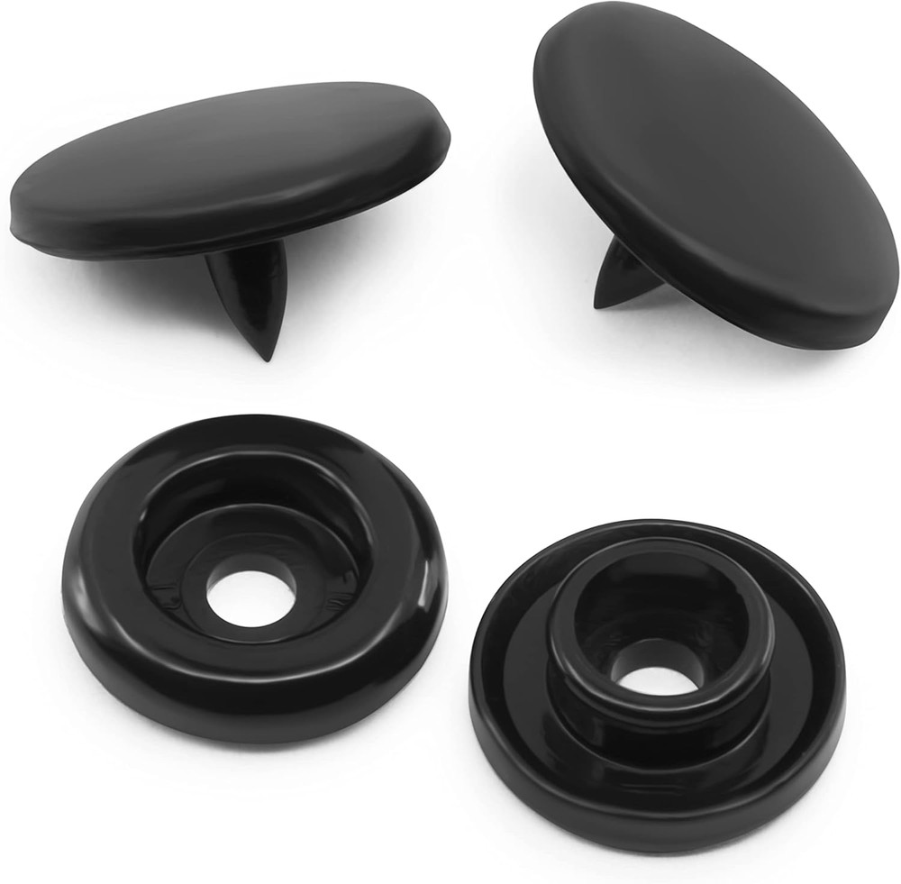 Plastic Snaps, Round, Black, Size 20 12-Count