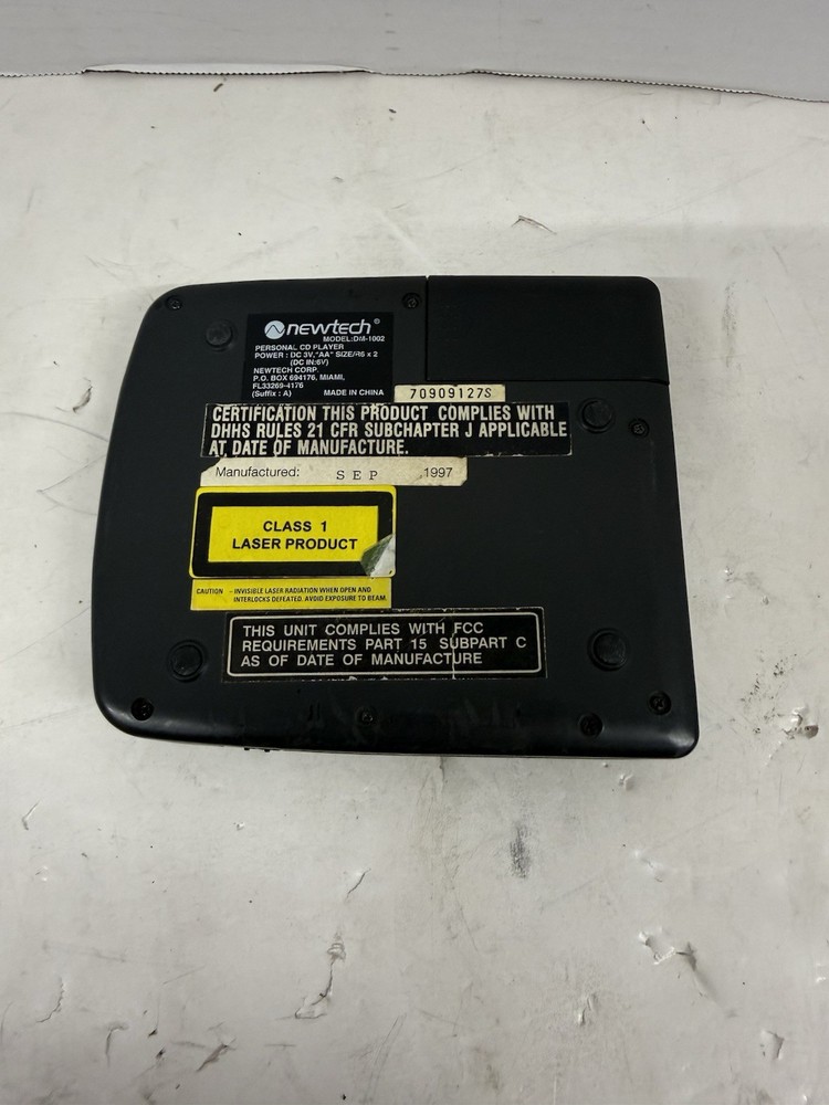 Newtech Dm-1002 Portable CD Player Untested
