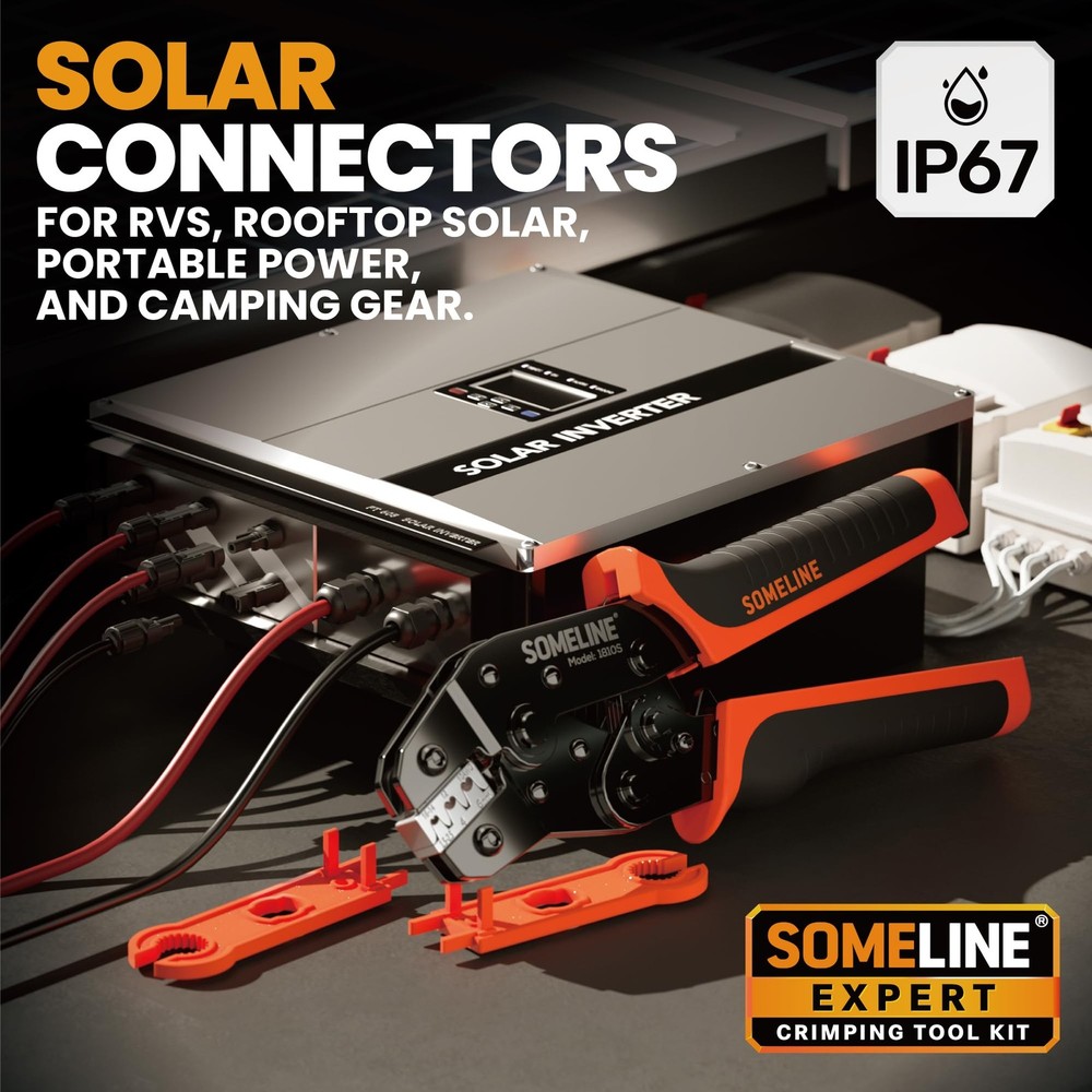 ® Solar Connector Crimping Tool Kit, 14-10 AWG Crimper for Solar Panel Cable ...