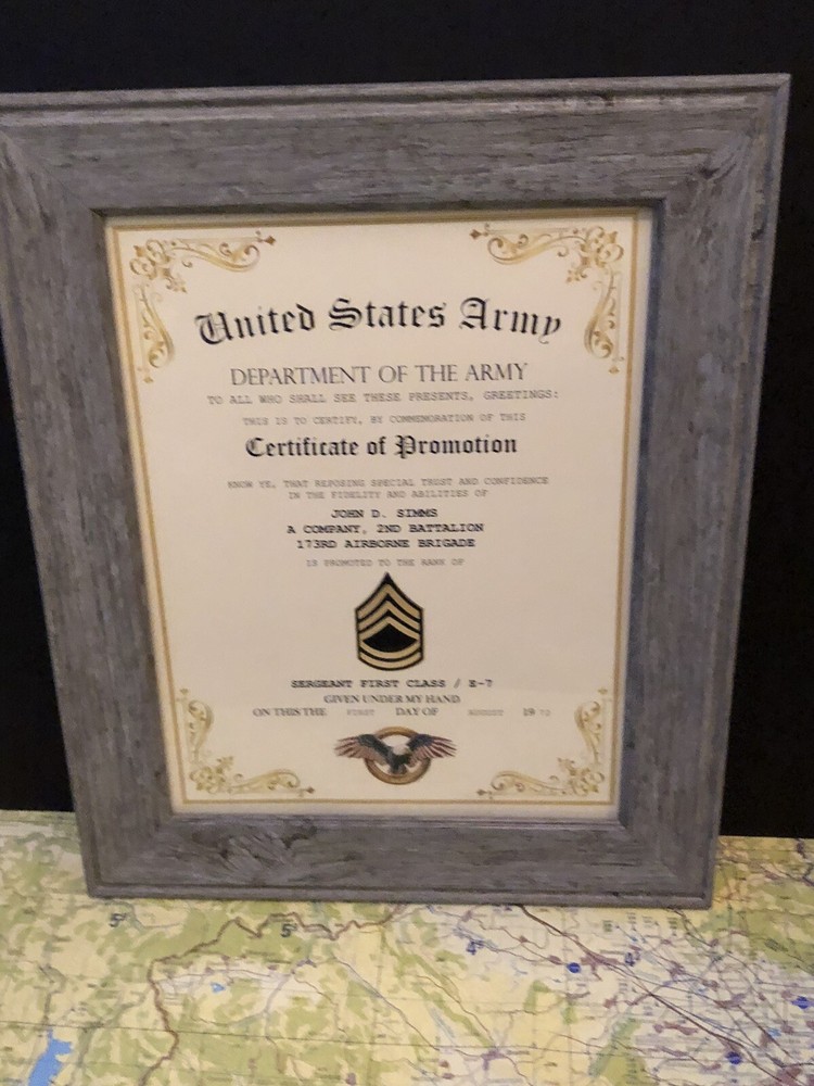SERGEANT FIRST CLASS / SFC (E-7) U.S. Army ~ Commemorative Promotion Certificate