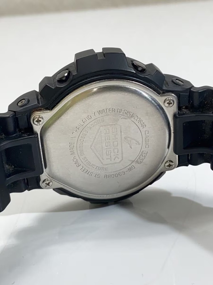 CASIO Quartz Watch G SHOCK Digital Leather BLK BLK